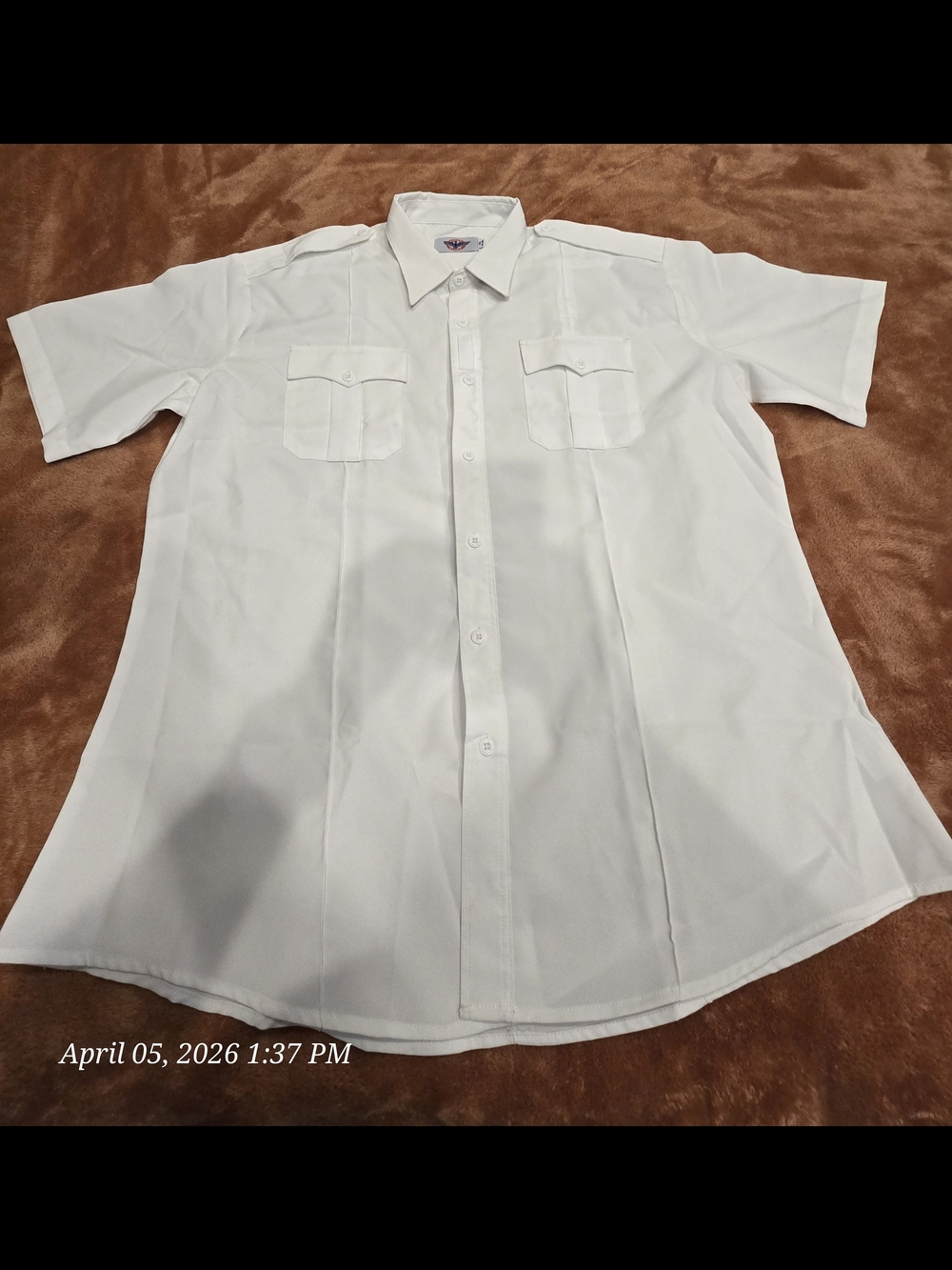 Men's First Class White Short-Sleeve Fire/Police/EMS Uniform Zip Close Shirt 3XL